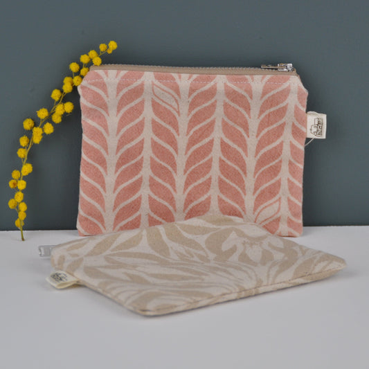 Prints By Nature Purse / Wallet 'Wheat' Coin Purse in Blush Pink