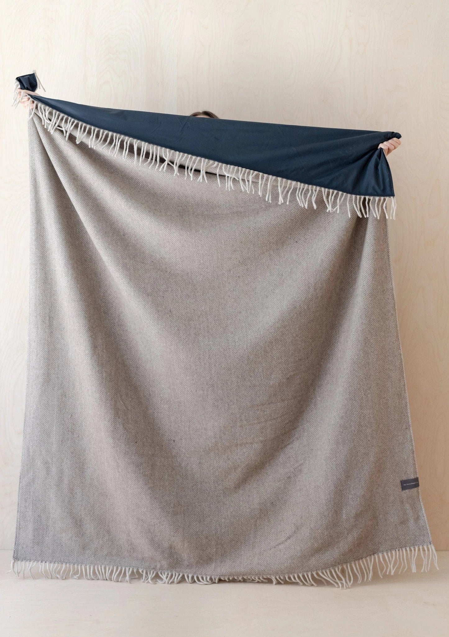 PRIOR SHOP Blankets Charcoal Grey Herringbone Recycled Wool Waterproof Picnic Blanket (various colours)
