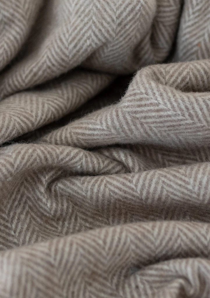 PRIOR SHOP Blankets Herringbone Recycled Wool Waterproof Picnic Blanket (various colours)