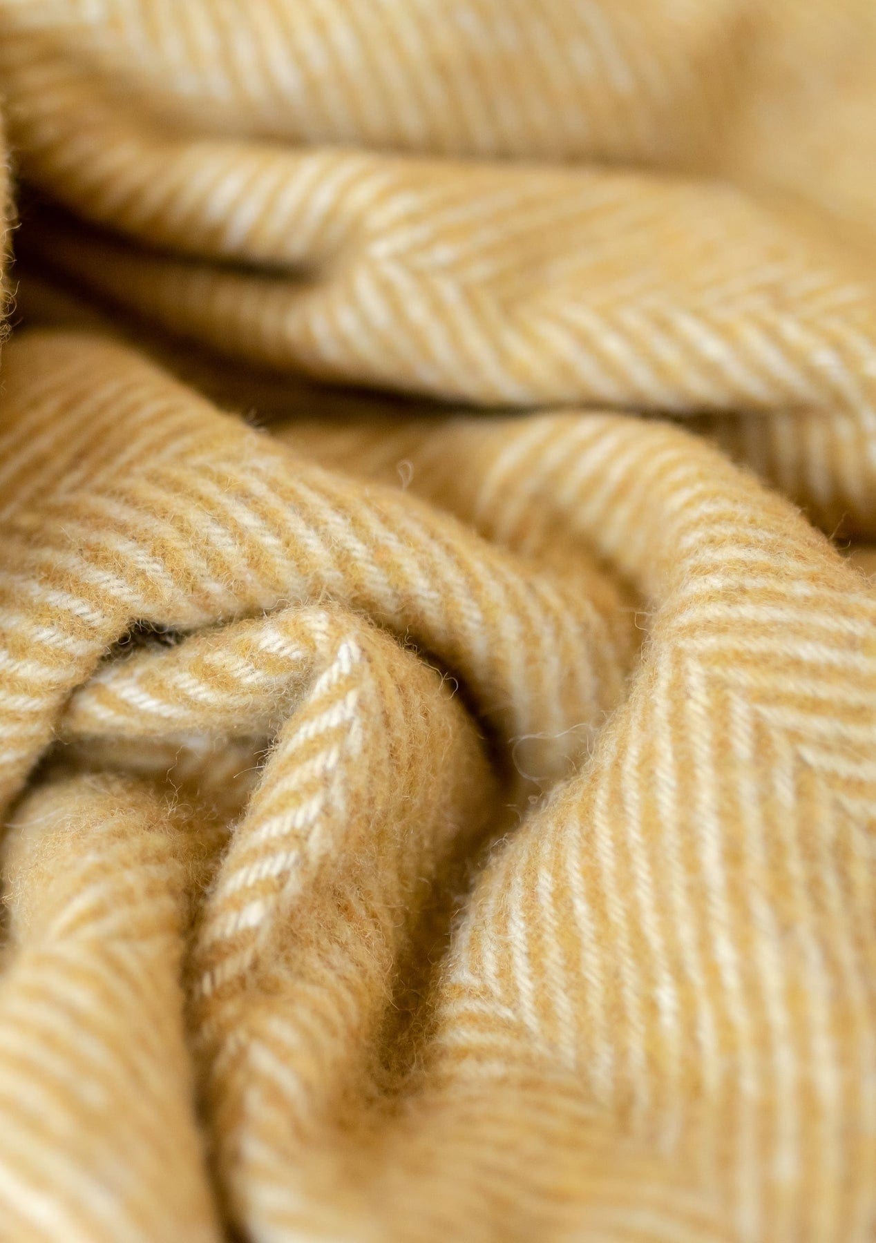 PRIOR SHOP Blankets Mustard Herringbone Recycled Wool Blanket