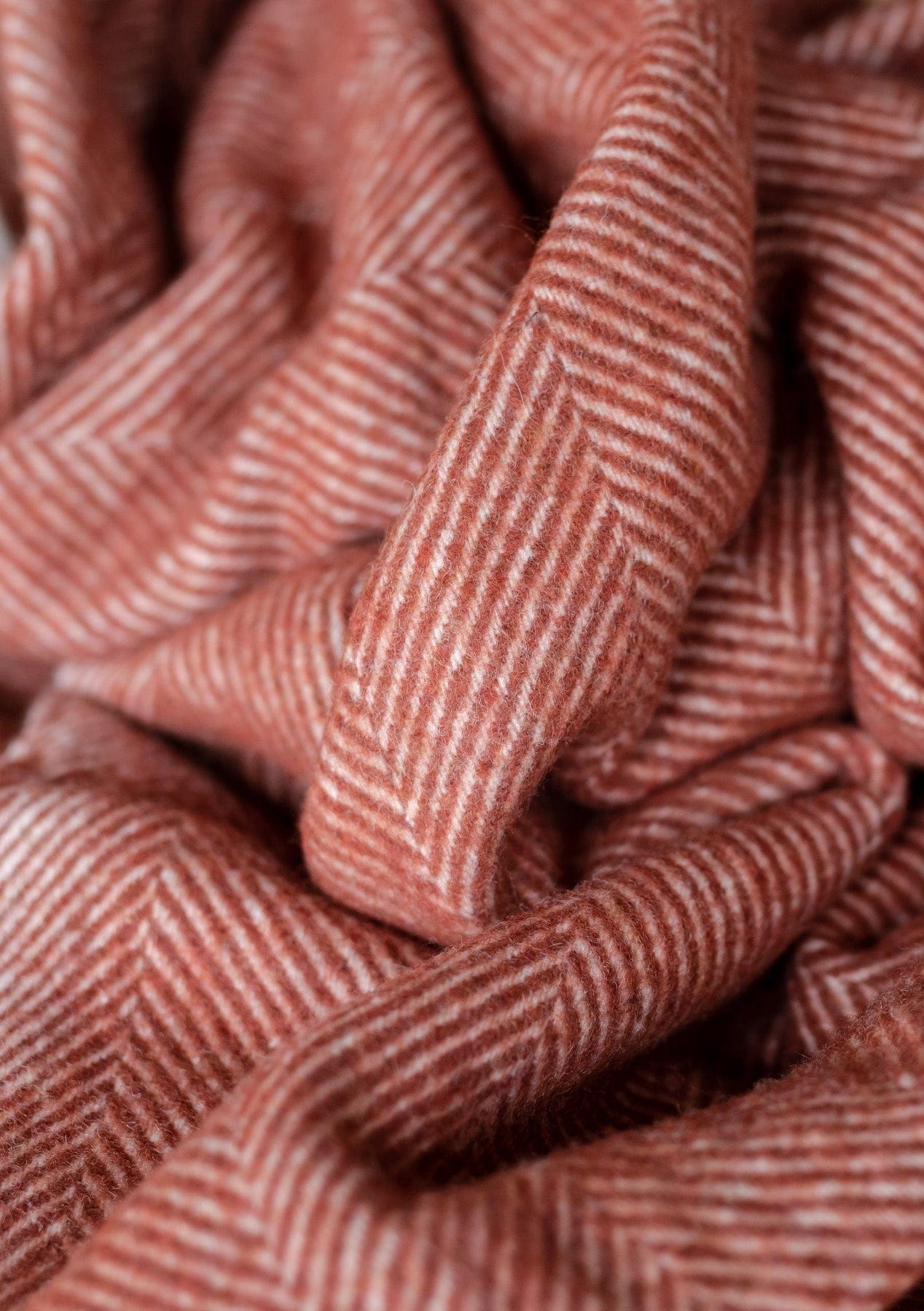 PRIOR SHOP Blankets Rust Herringbone Recycled Wool Blanket