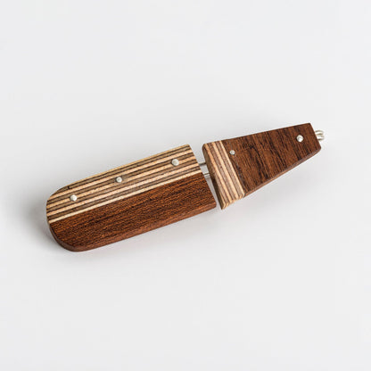PRIORMADE Bauhaus Wood and Eco Silver Brooch Pin - #5