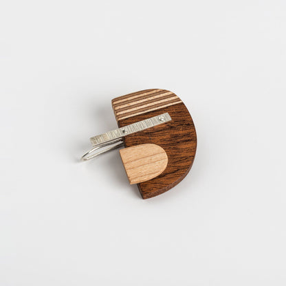 PRIORMADE Bauhaus Wood and Eco Silver Brooch Pin - #6