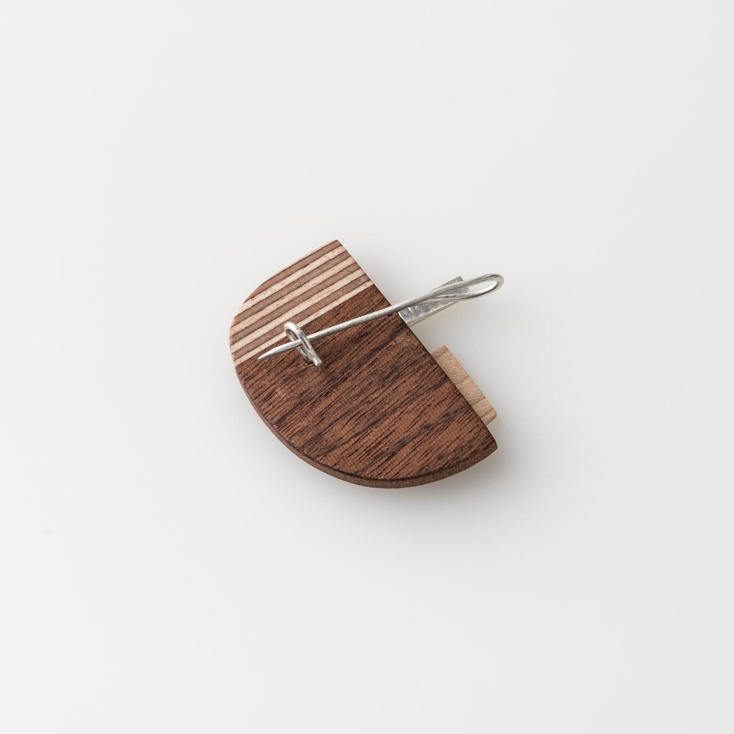 PRIORMADE Bauhaus Wood and Eco Silver Brooch Pin - #6