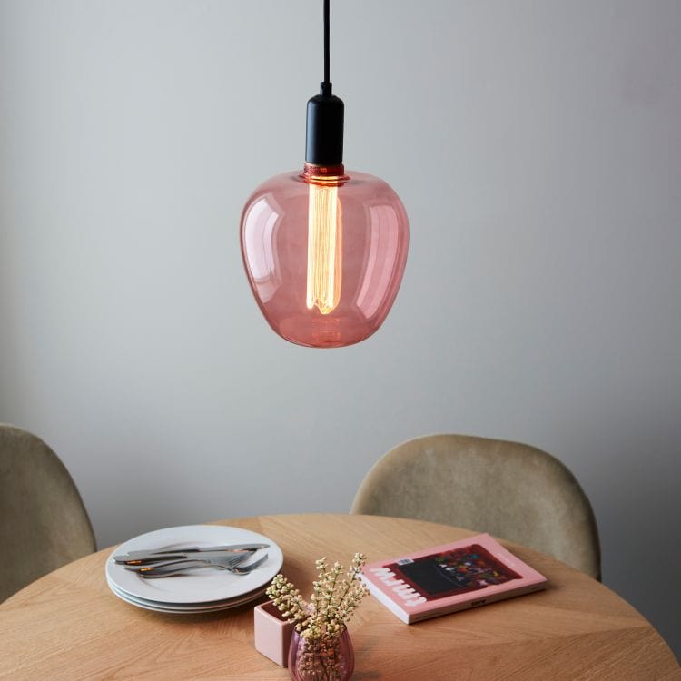 Bulb SALE Statement Filament Bulb in Tinted Pink homeware shops bristol gift shops bristol Priormade
