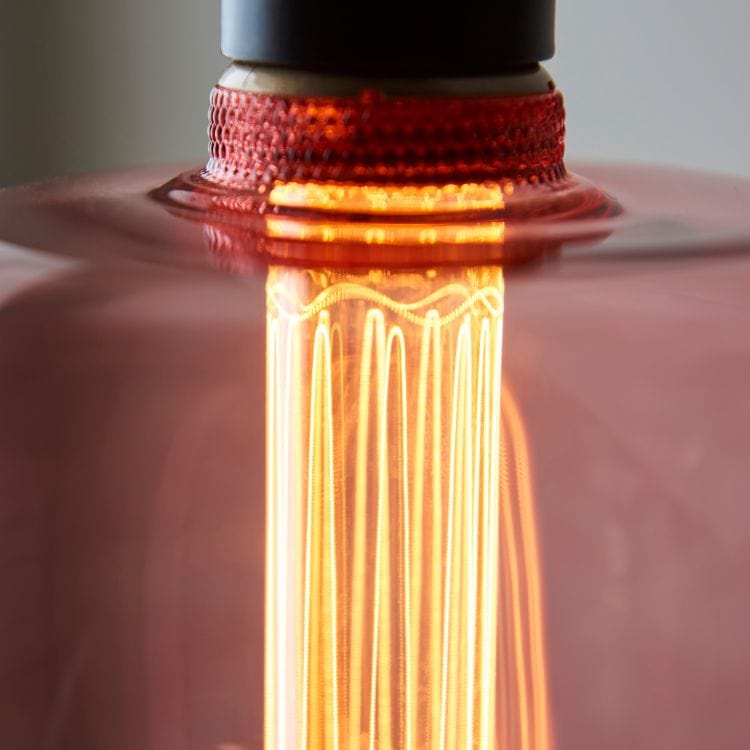 Bulb SALE Statement Filament Bulb in Tinted Pink homeware shops bristol gift shops bristol Priormade
