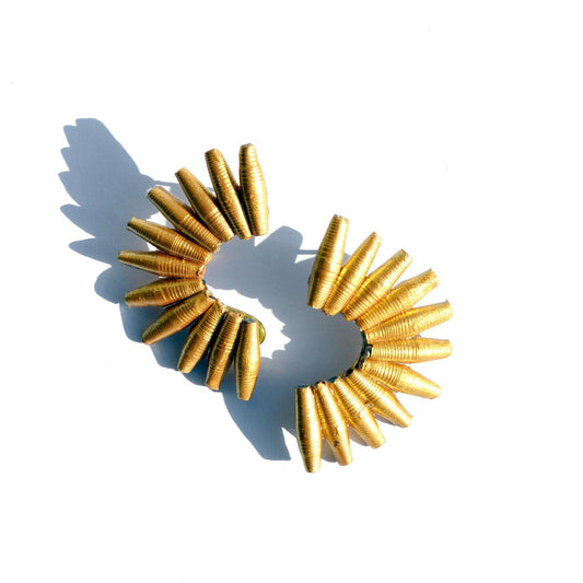 Quazi Design Earrings Gold Fan Earrings