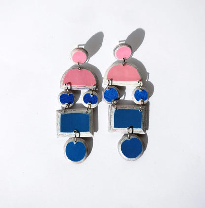 Earrings Pink & Blue Recycled Paper Nokuthula Earrings (Various Colours) homeware shops bristol gift shops bristol Quazi Design