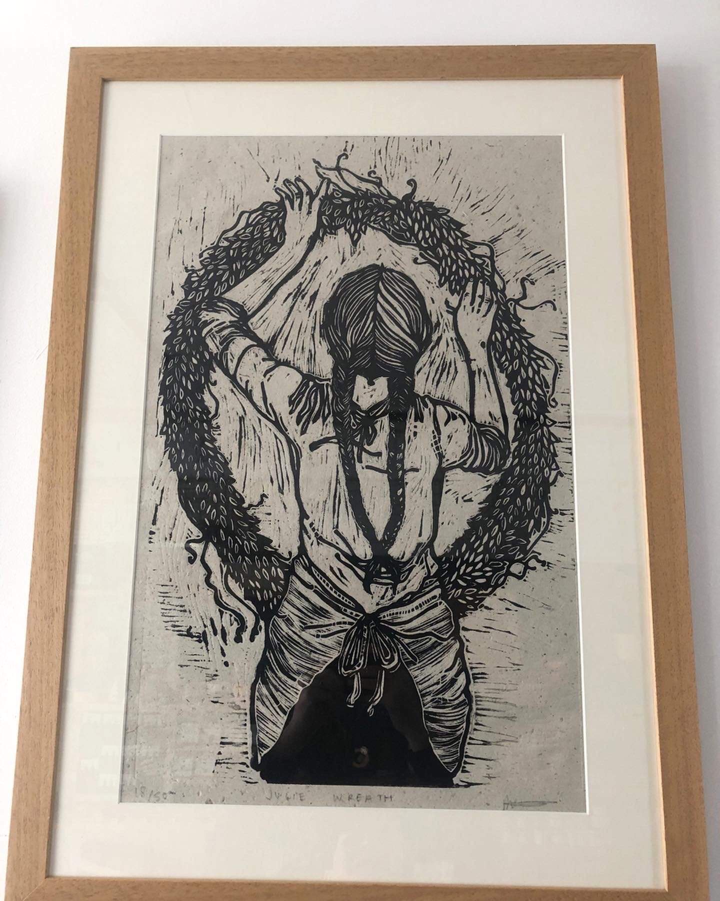 Rosanna Morris Prints Lino Print ' Julie Wreath' (print only or framed)