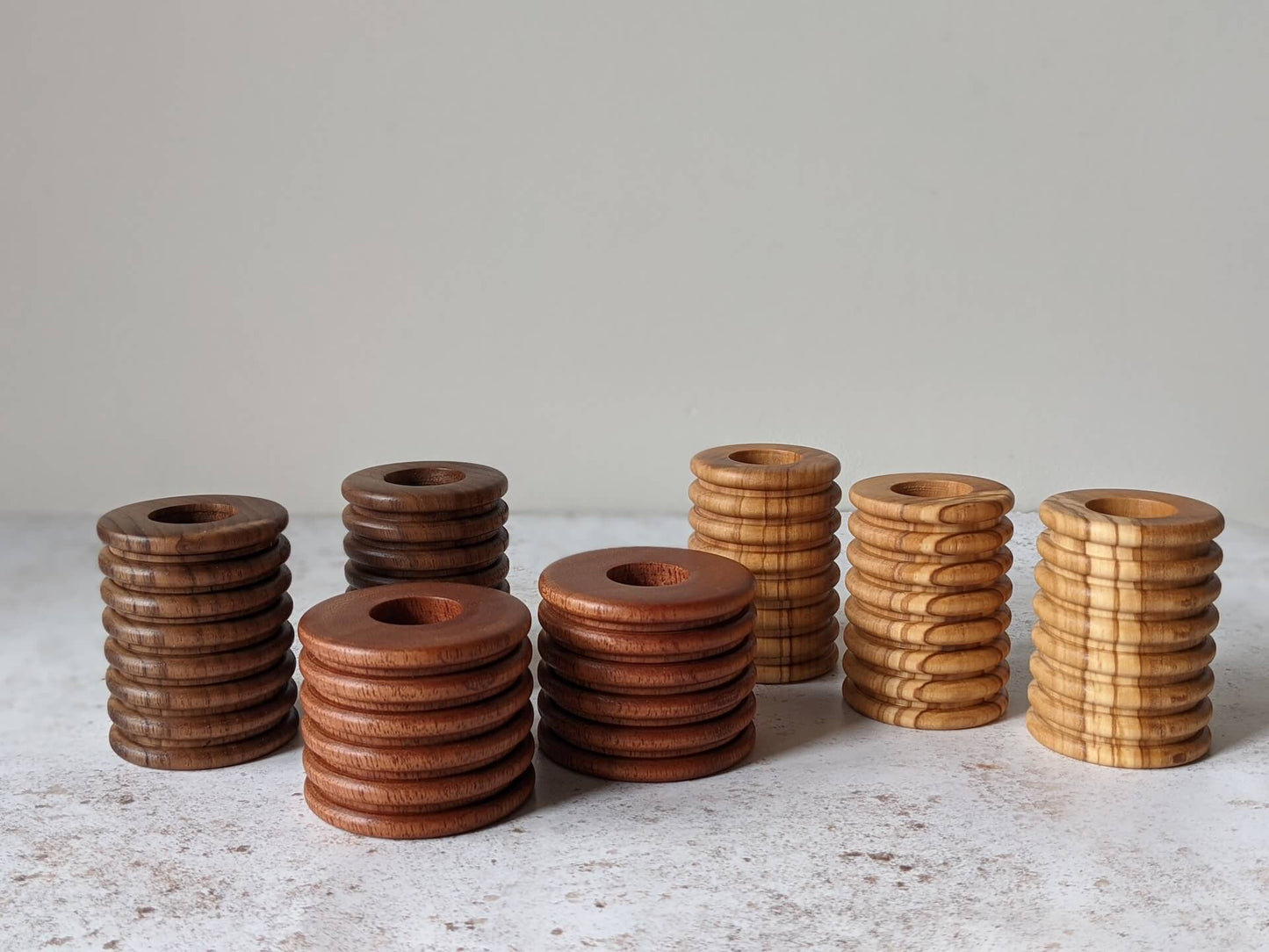 Something From The Turnery Candle Holder Ribbed Wooden Candle Holders - Sapele