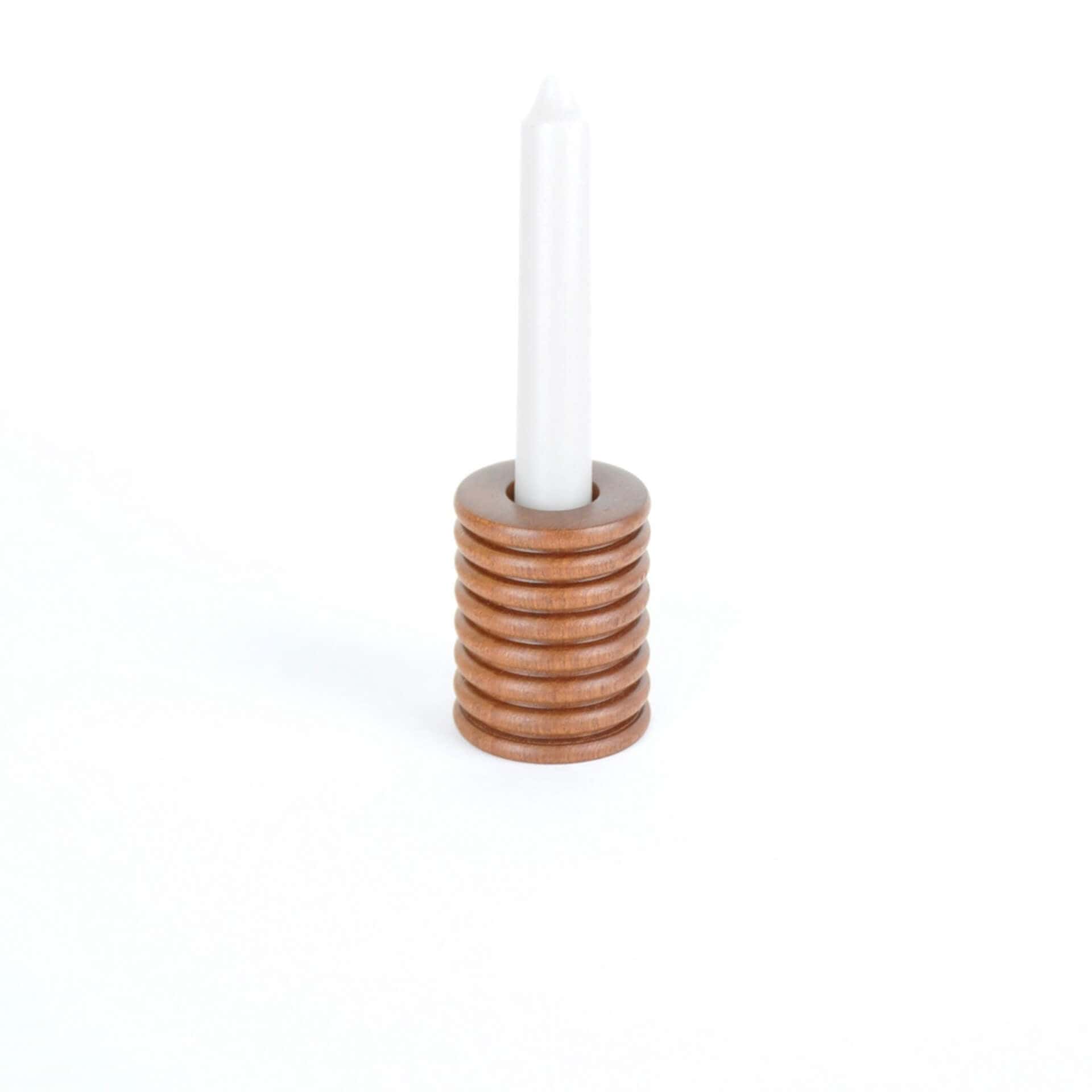 Something From The Turnery Candle Holder Short a Wooden Candle Holders - Sapele