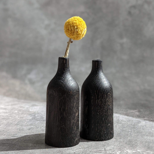Something From The Turnery Vase Mini Wooden Bud Vase - Ebonized Oak