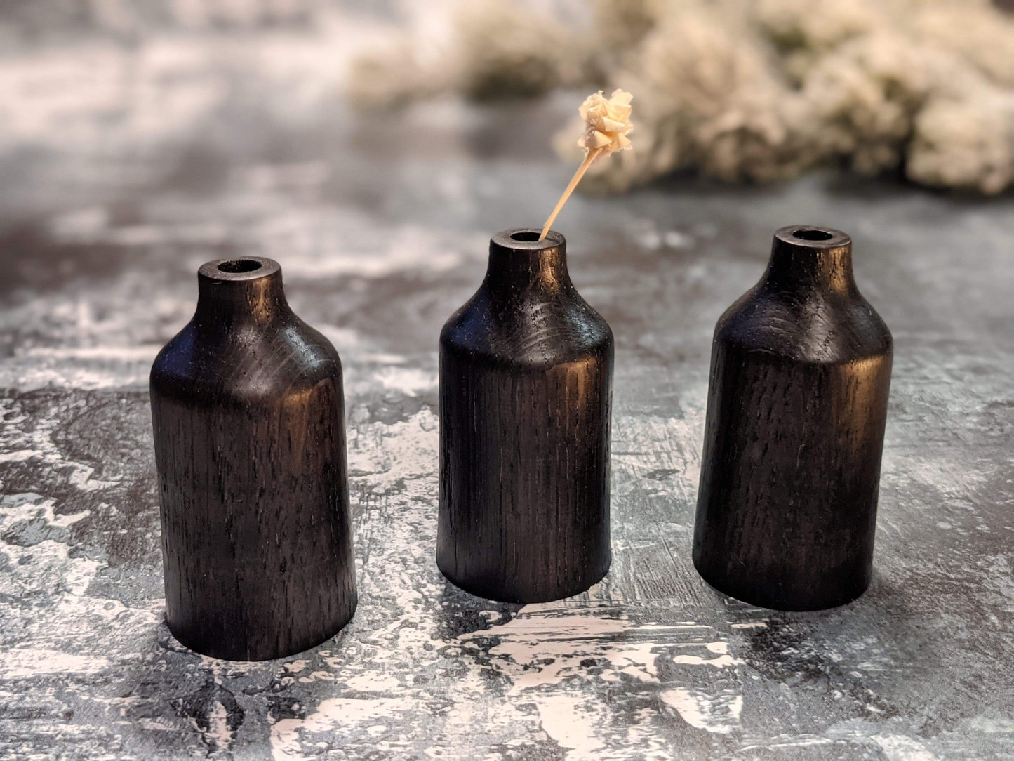 Something From The Turnery Vase Mini Wooden Bud Vase - Ebonized Oak