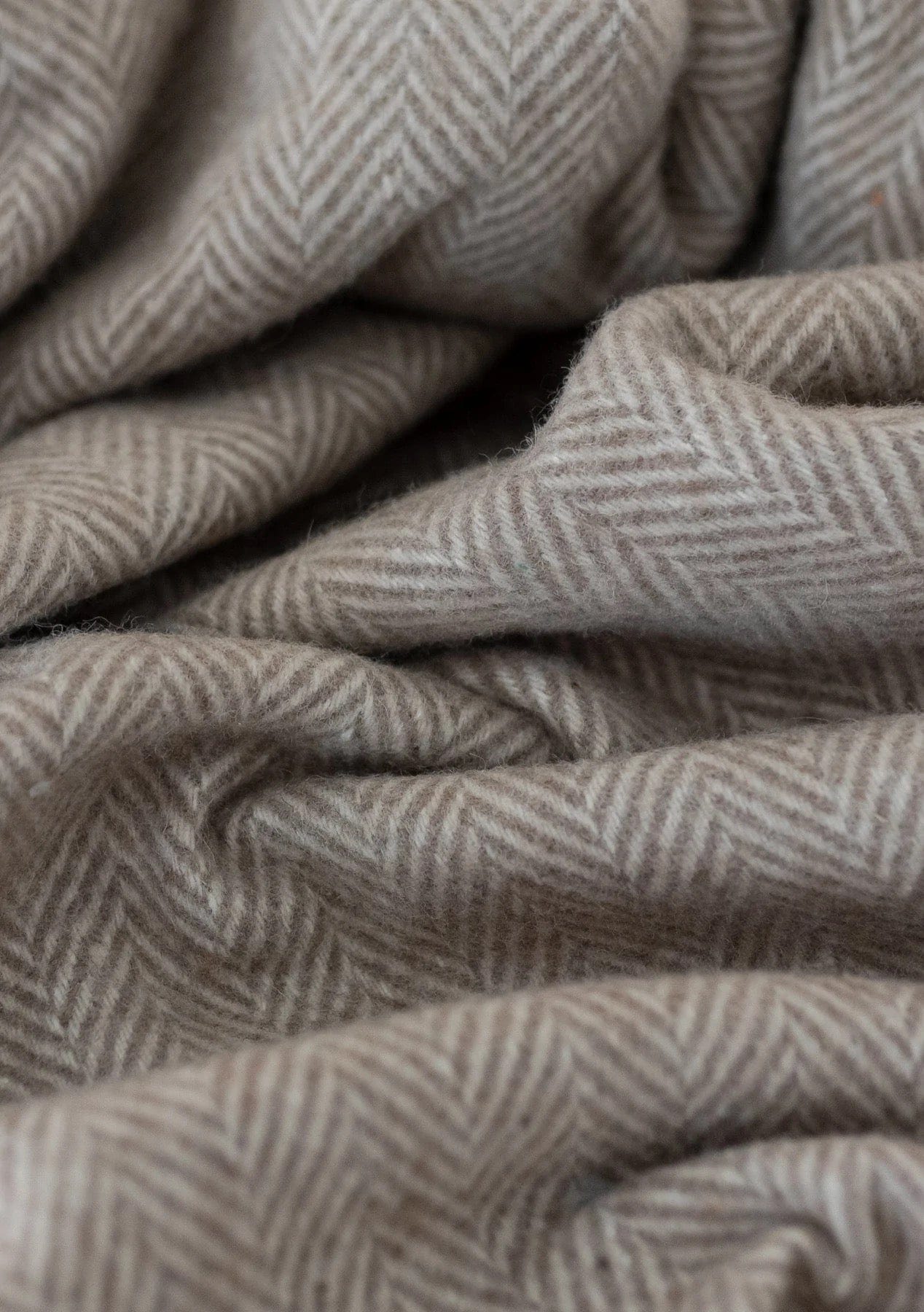 The Tartan Blanket Co Blankets Natural Herringbone Recycled Wool Blanket (various colours)