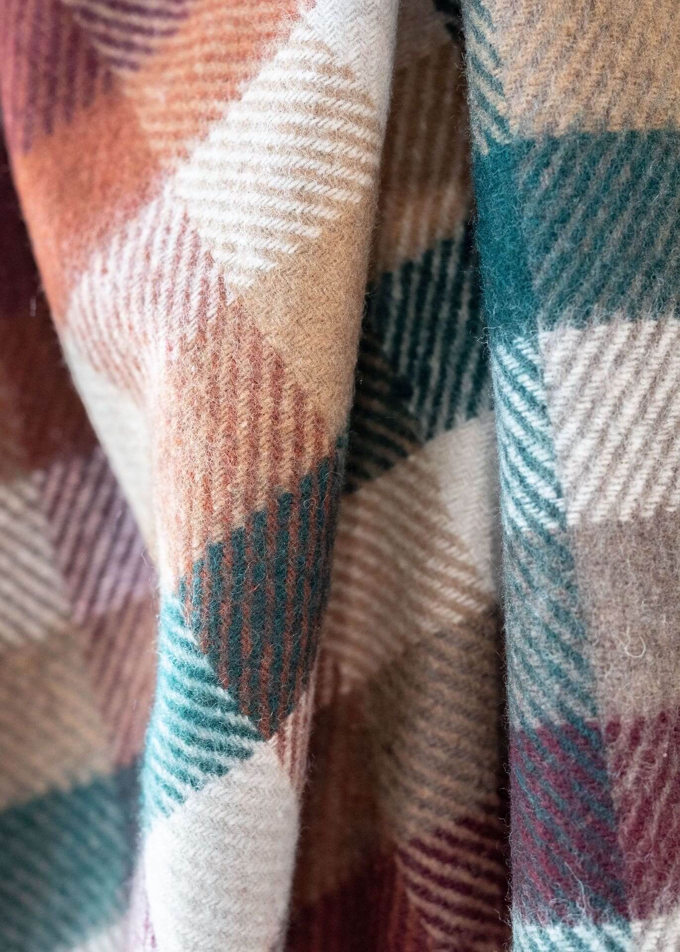 The Tartan Blanket Co Blankets Pet Blanket  - Recycled Wool 'Forest Herringbone Check'