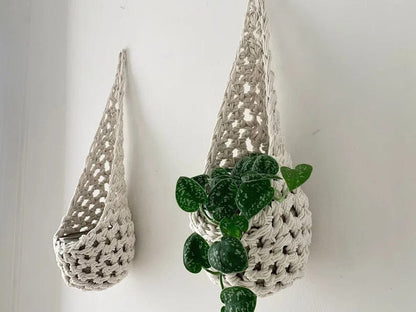 The Unraveling Hanging Wall Planter - Cotton