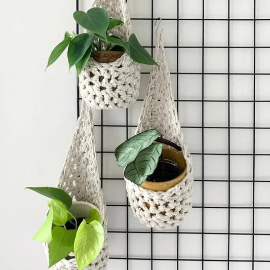 The Unraveling Hanging Wall Planter - Cotton