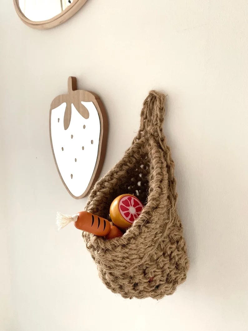 The Unraveling Small Hanging Storage Bag - Jute