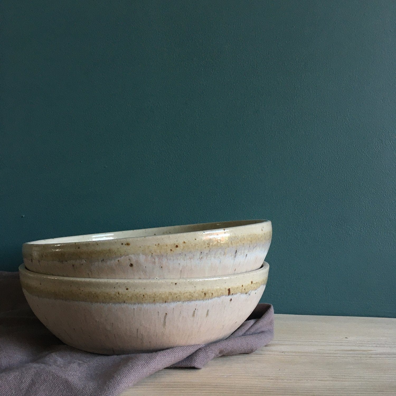 The Village Pottery Dusty Pink Ceramic Pasta Bowl (various colours)