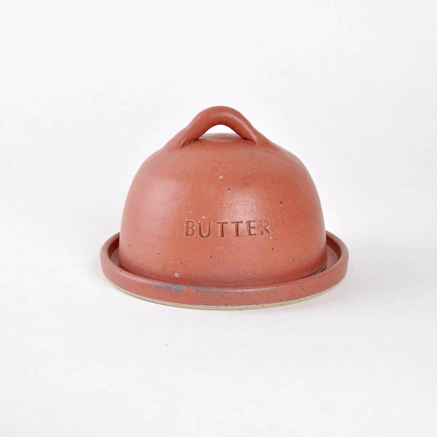 The Village Pottery Raspberry Rust Ceramic Butter Dish (5 colour options)
