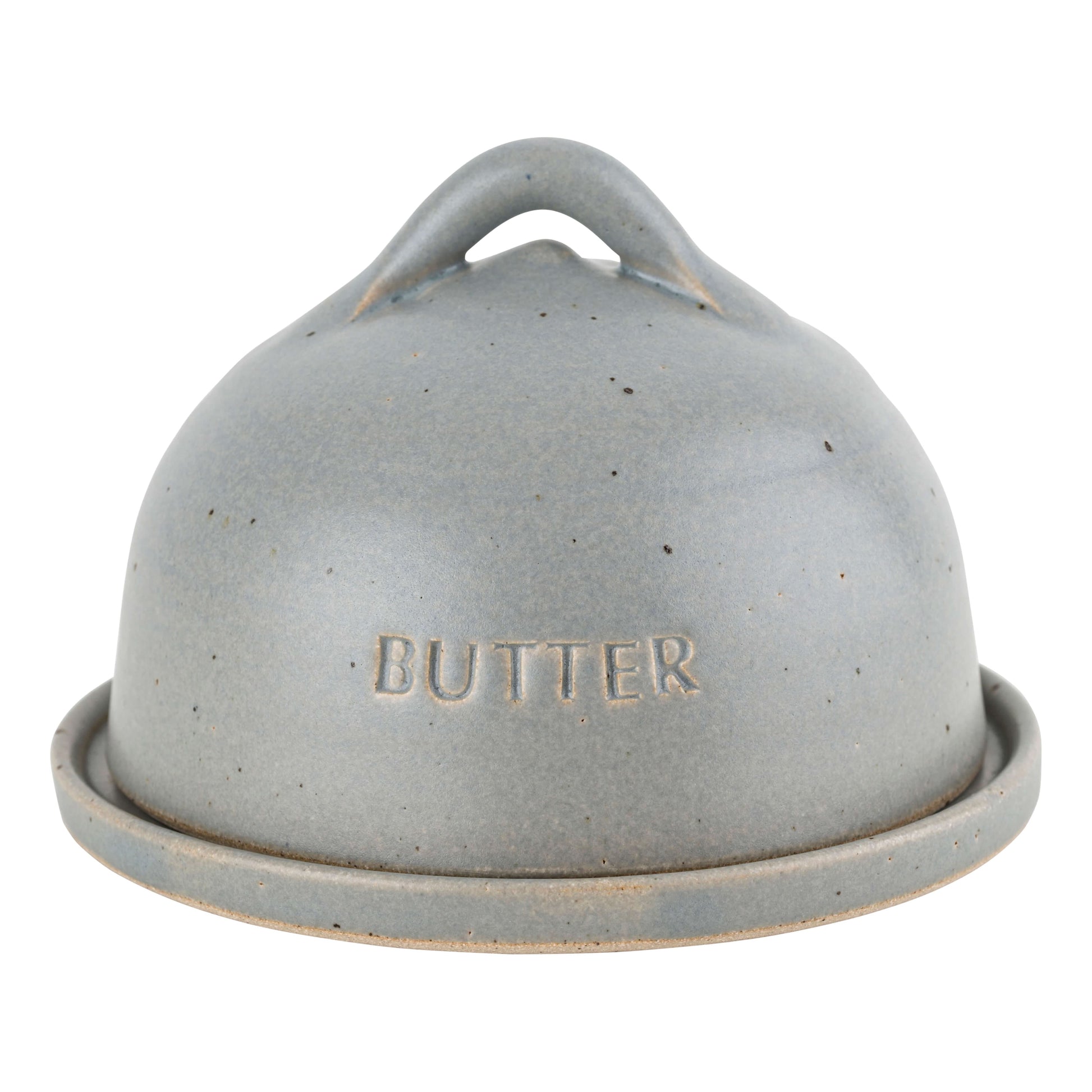 The Village Pottery Satin Grey Ceramic Butter Dish (5 colour options)