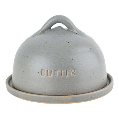 The Village Pottery Satin Grey Ceramic Butter Dish (5 colour options)