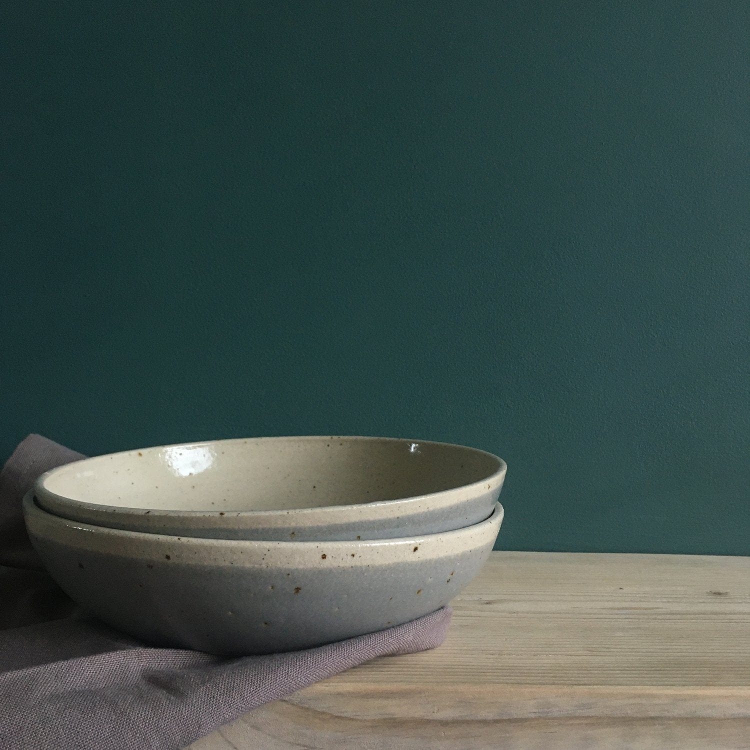 The Village Pottery Satin Grey Ceramic Pasta Bowl (various colours)