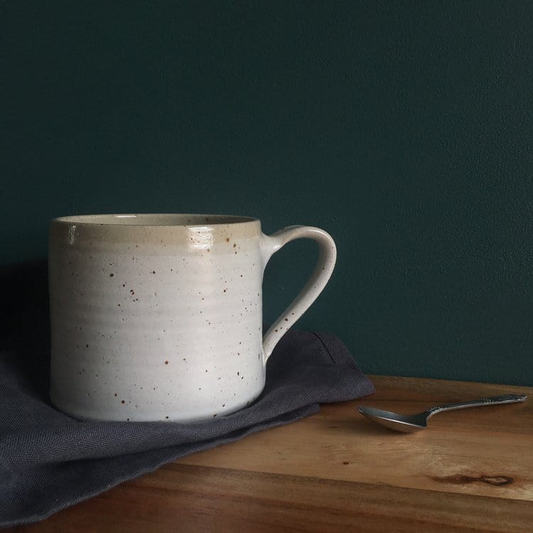 The Village Pottery Snowdrop White Large Ceramic Mug (5 colour options)