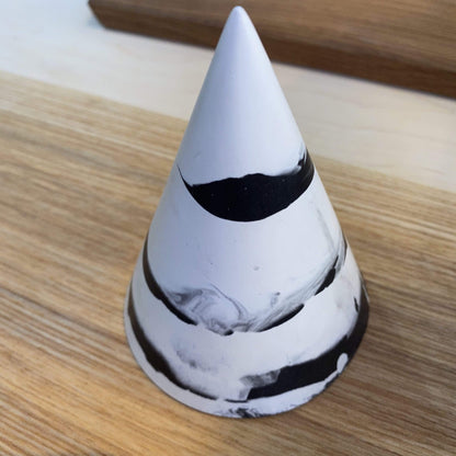 Tip Studio Cones Large - Black/White Jesmonite Cones  (various sizes and patterns)