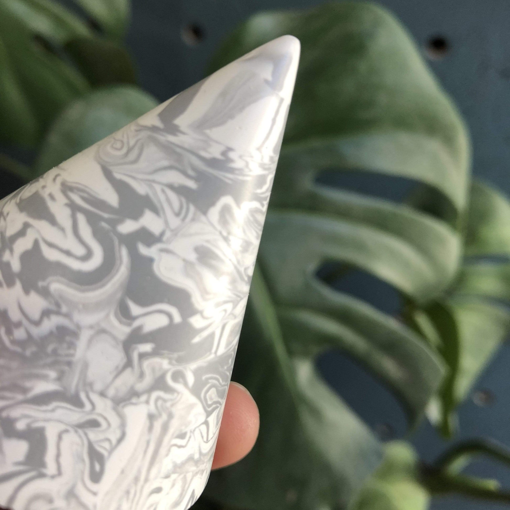 Tip Studio Cones Small cone - Grey/White Swirl Jesmonite Cones  (various sizes and patterns)