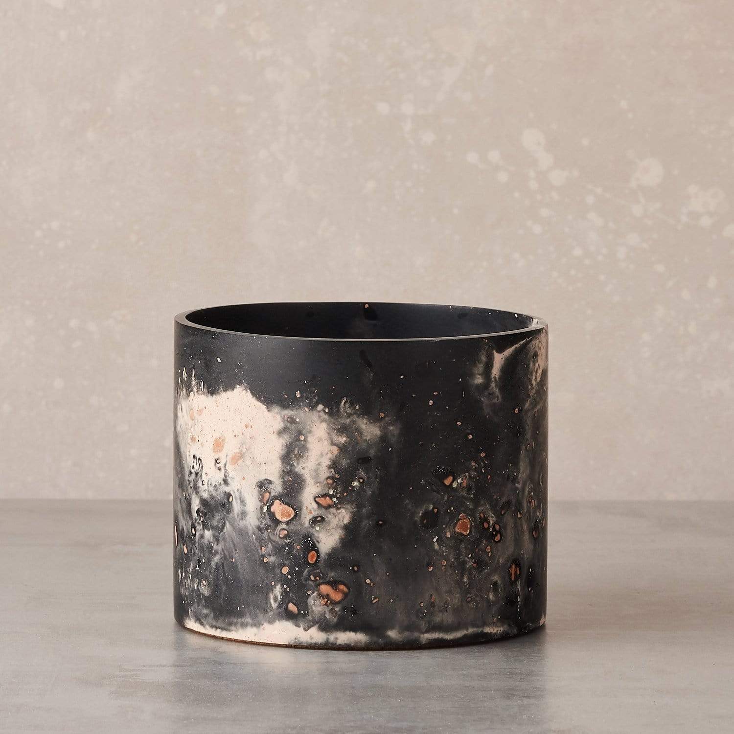 Tip Studio Vessel Black pigment and recycled terracotta Medium Cylinder Vessel (various colours)