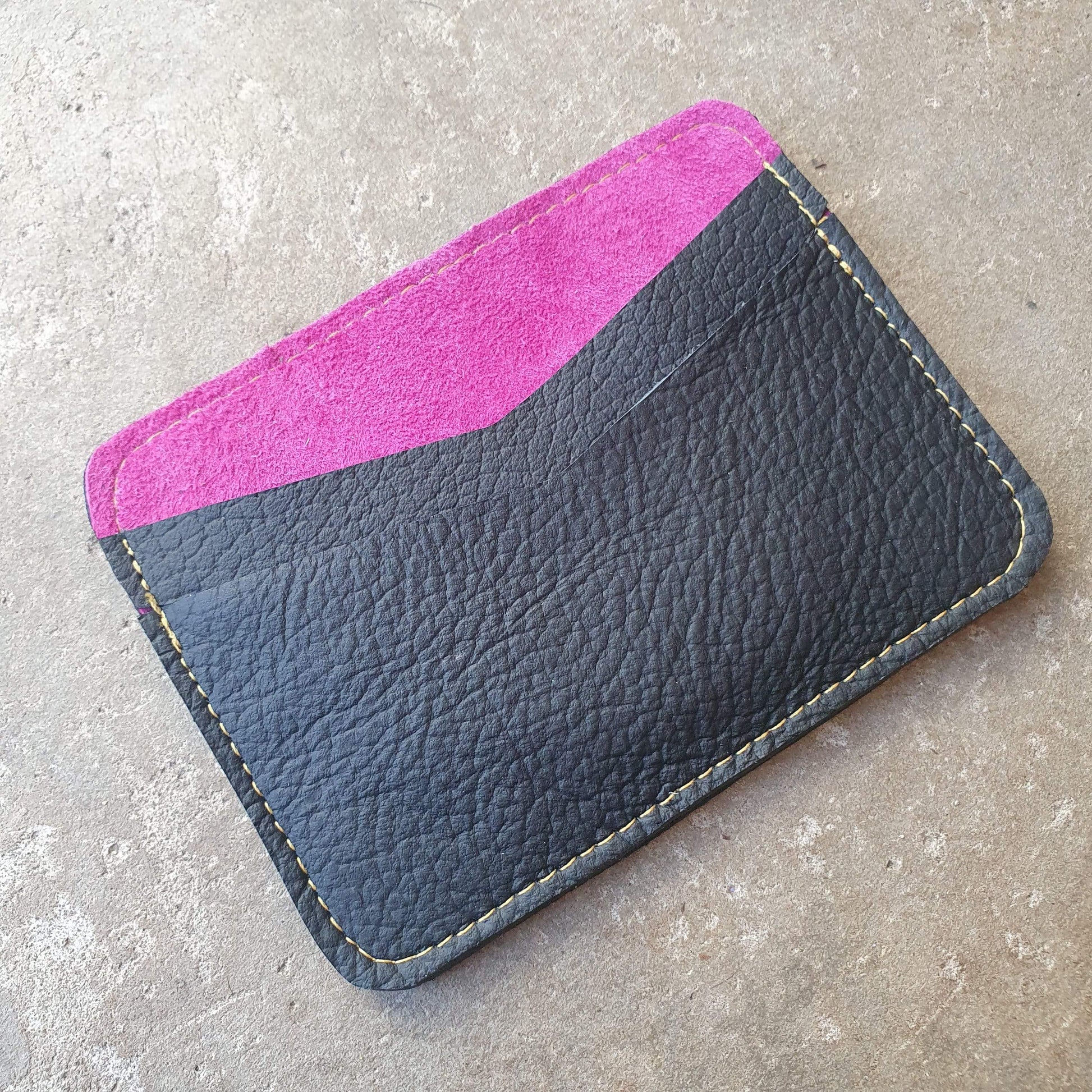 Zoe Dunn Designs Purse / Wallet Black / Fuschia Card Holder - Recycled Leather